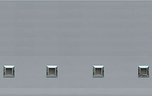 fine star ROLLER BLIND BLINDS CHROME SQUARE EYELET EDGE TRIMABLE WITH FITTING (SILVER, WIDTH 60CM (24) X DROP 160CM (63))