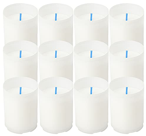 12 Stück Weiß Stumpenkerzen 6.5 x 5cm, Weiß Votivkerzen Kleine Größe Brenndauer: Ca. 24 Stunden