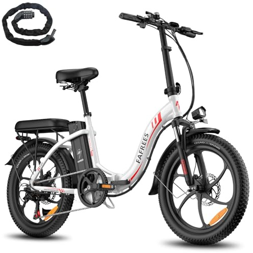 Fafrees F20 E-cykel kvinnor 20 tum vikbar med 36 V/16 AH-batteri, Fatbike elcykel, män E-cykel vikbar 250 W cykel stadscykel, Pedelec E-mountainbike 150 kg elektrisk hopfällbar cykel 25