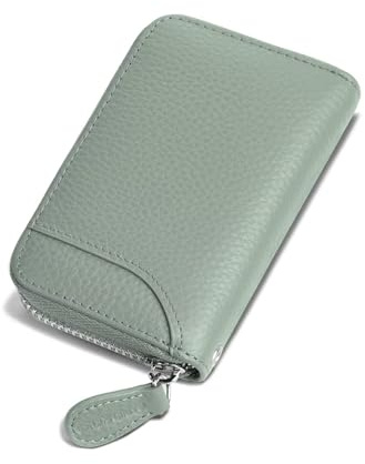GADIEMKENSD Credit Card Holder RFID Sleeves Wallets Slim Carteras para Mujer Tarjeteros De Mujer Mini Purse for Travel Debit Card & Money Organizers Change Holder Wallet for Women's Gift Gray Blue