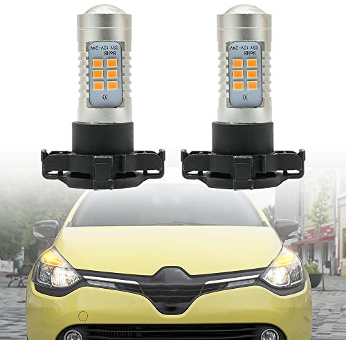 NSLUMO Indicatore di direzione anteriore a LED Ambra Indicatore di direzione PY24W Per Re/nault Clio IV Typ X98 2012-2020 PY24W Led Ripetitori laterali Blinker Lampadine per indicatori di direzione