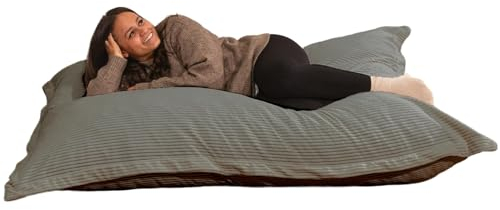 bananair - Sitzsack XXL aus Cordstoff für Kinder und Erwachsene, Weich und Bequem, Maschinenwaschbarer Bezug - Sitzsack mit Füllung, Giant Bean Bag, Puff, Bodensofa (180x140 cm, Dunkelgrau)