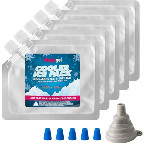 Magic Gel Pain de Glace - Lot 5X Pain de Glace 19 x 16 cm pour Sac Isotherme Panier Pique Nique Boîte à Lunch - Bloc de Glace Refrigerant 350 ML Réutilisable Froid Jusqu'à 8h