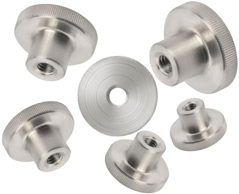 Rändelmutter M4 hohe Form 8 Stück Edelstahl V2A Gewindemutter gerändelte, geriffelte Seitenflächen Mutter Innengewinde Norm DIN 466 für metrische Schraubgewinde & Bolzen