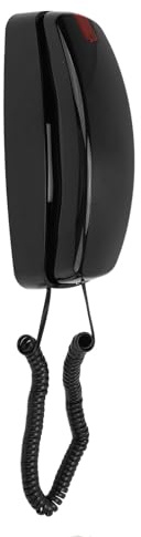 Teléfono fijo para el hogar, teléfonos de pared retro para teléfonos fijos, con cable, montaje en pared, botones grandes, control de volumen, teléfono fijo de estilo antiguo para (negro)