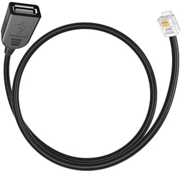 SYGGDERS RJ11 to USB Adapter, RJ116p4c to USB Female Cable, Used for Telephone Communication, Fax Machine, Modulation and Demodulation Adapter (30cm)