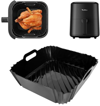 Teglie Silicone per Moulinex Easy Fry Max Friggitrice ad Aria, 5 Litri EZ245820, Teglie Silicone per Friggitrice ad Aria riutilizzabile per friggitrice Moulinex 5L COSORI 5.5L 6L