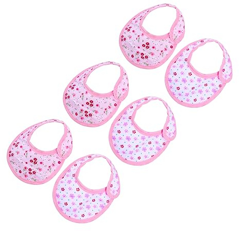 Milisten Baby Doll Bibs 6pcs Set for 18 Inch Dolls Bibs for Girls and Dressing 3 Packs of 2pcs Each