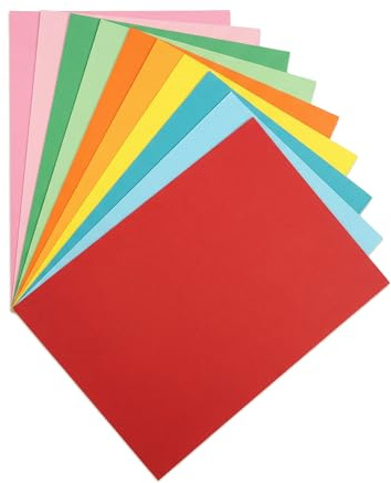 100 fogli di cartoncino colorato A4 per fai da te, 230 g/m², carta colorata A4, carta colorata per bricolage, carta di cartone per realizzare biglietti, scrapbook fai da te (10 colori)