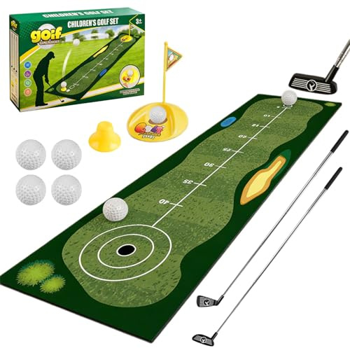 Generisch Mini Golf Set, Kinder Golfspielzeug, Golf Putting Matte Golfschläger Bälle Putting Cup Mit Flagge, Geschenk Set Für Junge Mädchen