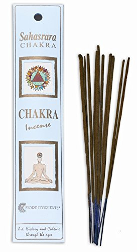 Fiore D'Orient Sahasrara Chakra Incensi, 20 bastoncini, Bianco