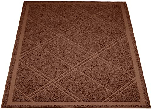 Amazon Basics Less-Mess Cat Litter Box Mat, 24 x 35, Unscented, Brown