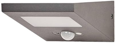 Lucande LED Solarleuchte außen Felin mit Bewegungsmelder (spritzwassergeschützt (Modern) in Alu aus Aluminium (1 flammig,) - Solar-Wandleuchten Wandlampe für Outdoor & Garten Außenwand/Hauswand