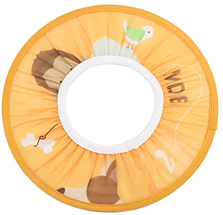 Bambino Cuffia da Doccia per Bambini, Visiera Protettiva Impermeabile, Cerchio Elastico Confortevole, Giallo Scimmia, Diametro 28,5 cm