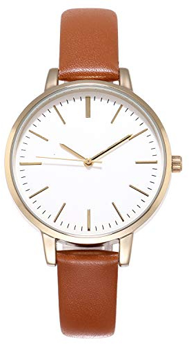 KIMOMT Damenuhren Lederband Luxus Quarzuhren wasserdichte Mode Kreative Armbanduhr für Damen Mädchen Damen