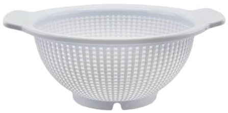 CABLEPELADO Escurridor de Verduras y Pasta, Colador de Cocina con Drenaje, Diámetro Superior 23 cm, Plástico Libre de BPA, Apto para Lavavajillas, Blanco