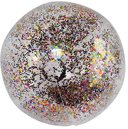 60cm Plage Gonflables à Paillettes Ballon Plage à Paillettes en PVC Transparent Plage Confettis Piscine Jouets d'eau Jouet Plage d'été en Plein Air pour Enfants