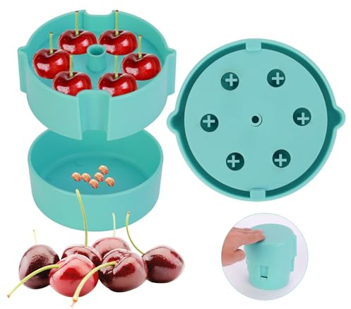 Snocciolatore portatile per ciliegie, snocciolatore per ciliegie, snocciola fino a 6 ciliegie contemporaneamente, lavabile in lavastoviglie, struttura in ABS