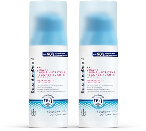 Fuktgivande ansiktskräm - BepanthenDerma näringsrik rekonstituerande ansiktskräm - dag och natt - för torr till mycket torr hud - 2 x 50 ml