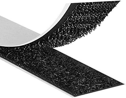 KLEBESHOP24 KLETTBAND-SET SELBSTKLEBEND für Außenbereich | Extra stark | Mit Acrylat-Klebstoff | Hitzebeständig | UV-beständig | Farbe, Länge, Breite wählbar (Schwarz, 25 mm x 3 m)