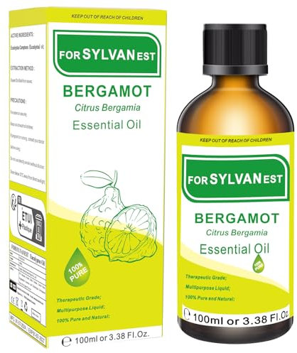 FORSYLVANEST Olio Essenziale di Bergamotto FORSYLVANEST 100 ml, Olio di Bergamotto 100 % Naturale, Adatto per la casa, l’Aromaterapia, il riposo, la cura Della Pelle e il Massaggio