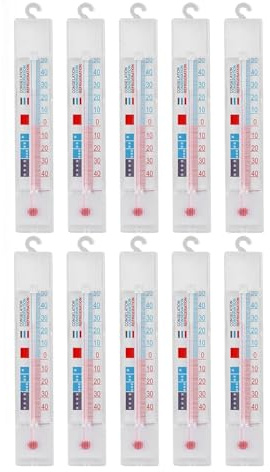 Sehuby Lot de 8/10 thermomètres pour réfrigérateur avec crochet pour intérieur - Texture pour une suspension facile au réfrigérateur