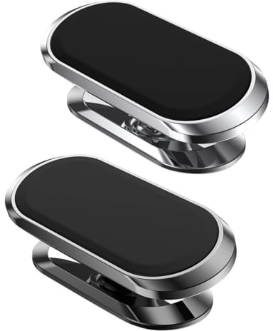 ZOWEXIQ 2 Pcs Soporte para Móvil de Coche, Rotación de 360 °, Soporte para Coche y Smartphone, Soporte Montaje Multifuncional 360° Rotativo Coche Soporte Teléfono Coche (Plata/Negro)