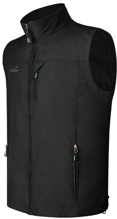SLIMBELLE Herren Outdoor Weste Jacke Ultraleicht Outdoor Ärmellose Gilets Tops Herren Atmungsaktiv Anglerweste Sommer Schnelltrocknend mit Taschen Reißverschluss