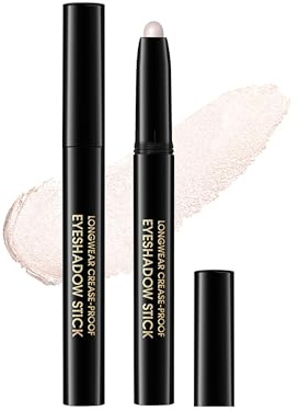 Lidschatten Stift, Perlen Weiß Shimmer Creamy Eyeshadow Stick, Langanhaltend Wasserfest Creme Lidschatten Highlighters Augen Make-Up, Easy Glide Twist-Up Lidschattenstift Beauty Gift for Frauen-06