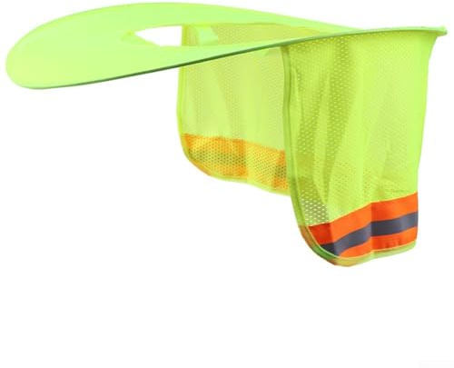Honseadek Cappello di protezione solare riflettente con caratteristiche di sicurezza per lavoratori traspiranti scudo UV costruzione casco cinghie personalizzabili all'aperto sostanza poliestere