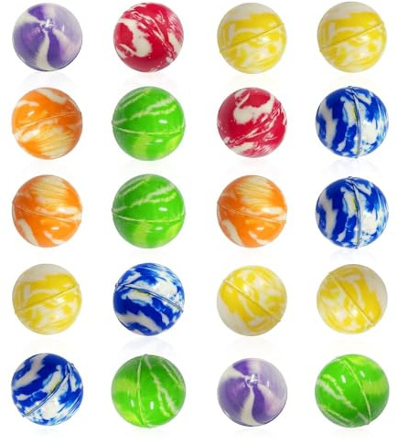 DUINIU 20Pcs Balles Rebondissantes Mignonnes, Remplisseurs De Sacs De Fête De Jouets, Jouets De Balle en Caoutchouc, Balles en Caoutchouc Rebondissantes, Accessoires De Jeu.