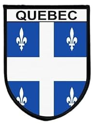 Ecusson Patch Drapeau Quebec Tactique Imprime Bord Brode Auto-Agrippant