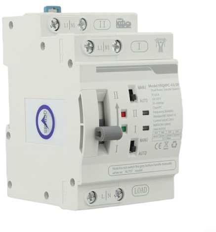Interruptor de transferencia 63 A 110 V con modo manual automático para sistemas de generador doméstico con conmutación de 0,05 segundos y protección de seguridad de doble voltaje