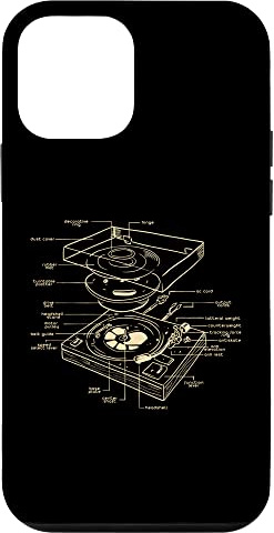 Carcasa para iPhone 12 Mini Tocadiscos DJ Esquema Fiesta Diseño Baile Disco Techno Música