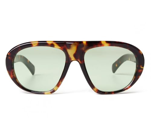 Laurinny Trendy Pilot Sunglasses for Women Men Retro Oversized Flat Top