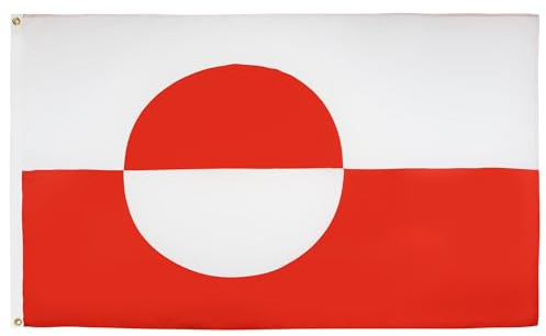 AZ FLAG - Drapeau Groenland - 90x60 cm - Drapeau Groenlandais 100% Polyester Avec Oeillets Métalliques Intégrés - Pavillon 50 g