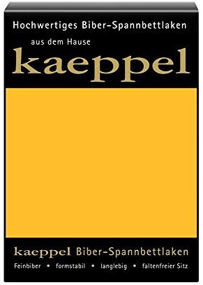 Kaeppel Biber Bettlaken Betttuch 140-160 x 200 cm Spannbettlaken 14 Farben Uni, Farbe:Gelb