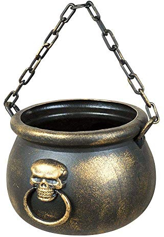 Boland 72000 - Kessel Totenkopf, Hexenkessel für Süßigkeiten oder Snacks, 13 x 19 cm, Dekoration für Karneval oder Halloween, Süßes oder Saueres