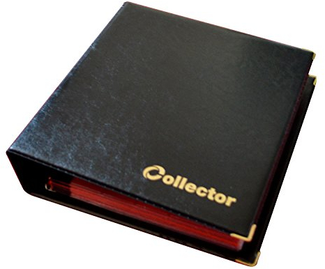 Collector Coin Album for 200 MEDIUM sizes coins 50p 50 pence £1 £2 €1 €2 - 10 pages and red dividers (200 Coins, Black)