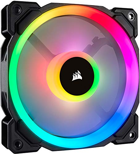 Corsair LL120 RGB LED PWM PC-Gehäuselüfter (120mm Dual Licht Loop RGB LED, Einzelverpackung) schwarz, 1 x 120 mm Lüfter
