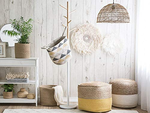Beliani Boho Pouf aus Baumwolle und Jute beige/grau Dalama