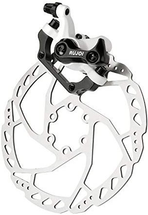 RUJOI Kit de freno de disco de bicicleta, pinza trasera de aluminio, palanca de freno de bicicleta de aleación de aluminio completo, rotor de 160 mm