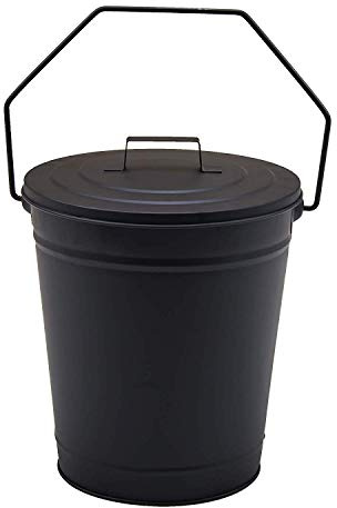 Fireplace Ash Bucket with Lid Coal Fuel Log Wood Kindling Carrier Storage (Ash Bucket)