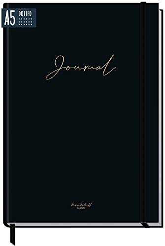paper&you® dotted Journal A5 mit Gummiband Black Edition 156 Seiten, Notizbuch gepunktet, Tagebuch - nachhaltig & klimafreundlich