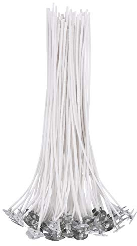 Harapu Cotton Candle Wick - 50 Count, 8'' Pre-Waxed Low Smoke Flame Wick for DIY Candle Making
