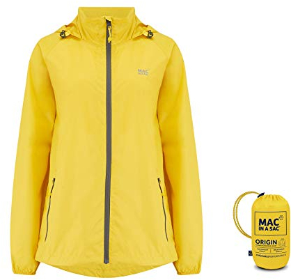 Mac in a Sac Origin Regenjacke Damen Herren Windbreaker, Yellow, S