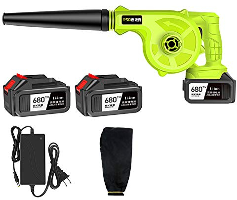 ACXZ Souffleuse à Feuilles et aspirateur électrique, balayeuse de Jardin sans Fil, 2 Piles au Lithium 21 V, avec Sac de Collecte, pour Jardin, terrasse, Patio