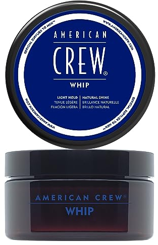 American Crew - WHIP - Crème Cheveux - Cire Coiffante pour Homme - Produit Coiffant Tenue Légère et Brillance Naturelle - Produit Cheveux Look Naturel - Formule Légère - 85g