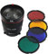 Hersmay NG-10X Fresnel Linsen Fokussieradapter Fresnel Spot S Mount Adapteraufsatz 10-40° 5X hellere Fokuslinseneinstellung für Godox sl-60w Bowens Mount Studiolicht Blitz LED Licht 4 Farbgelfilter