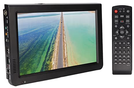 TV Digitale per Auto da 10 Pollici, TV Portatile Portatile, Lettore Video 1080P, Due Altoparlanti Rotondi da 32 MM con Ventosa e Caricatore per Auto da 12 V per Auto Campeggio Camera